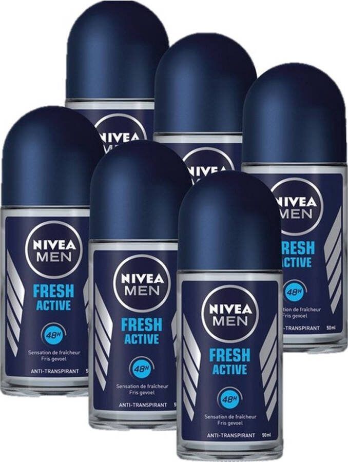 NIVEA Deo Roller Fresh Active Voordeelverpakking 6 x 50 ml