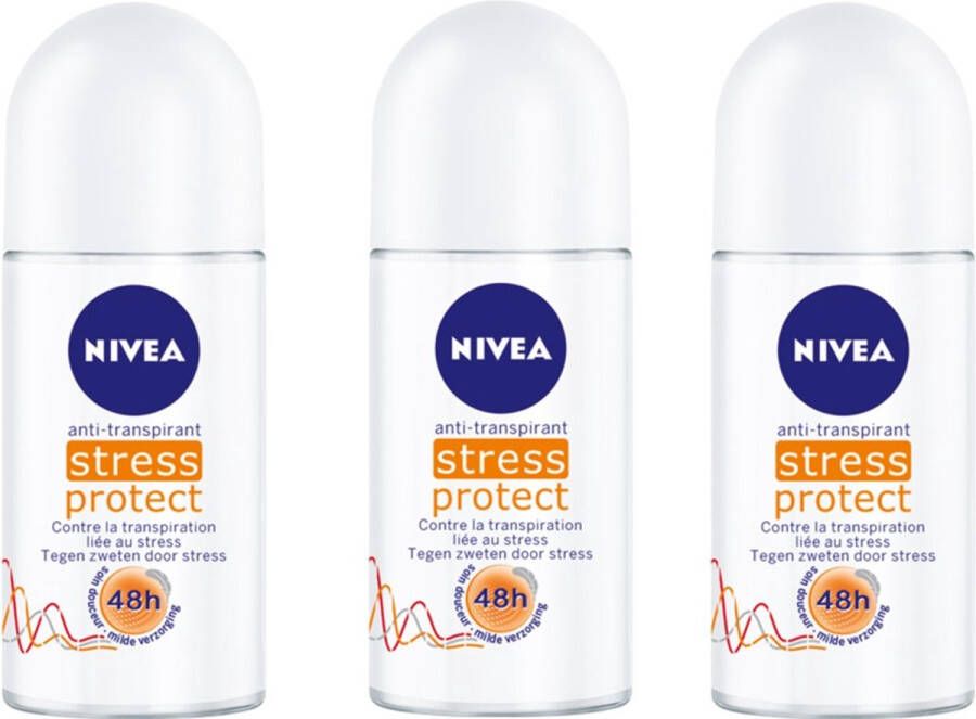 NIVEA Deo Roller Stress Protect 3 x 50 ml