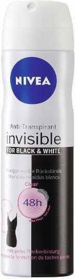 NIVEA Deodorant Deospray Invisible Black & White 150ml