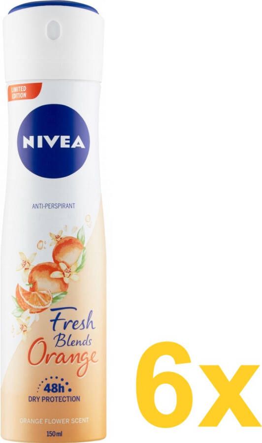 NIVEA Deodorant Fresh Orange 6 x 150 ml Voordeelverpakking
