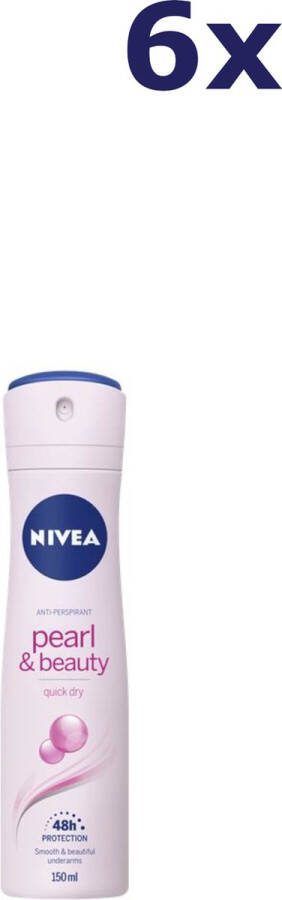 NIVEA Deodorant Pearl and Beauty 150ml 6 Pack Voordeelverpakking