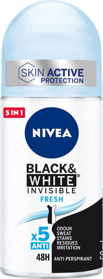 NIVEA Deodorant Roller Black & White Invisible Fresh (50 ml)