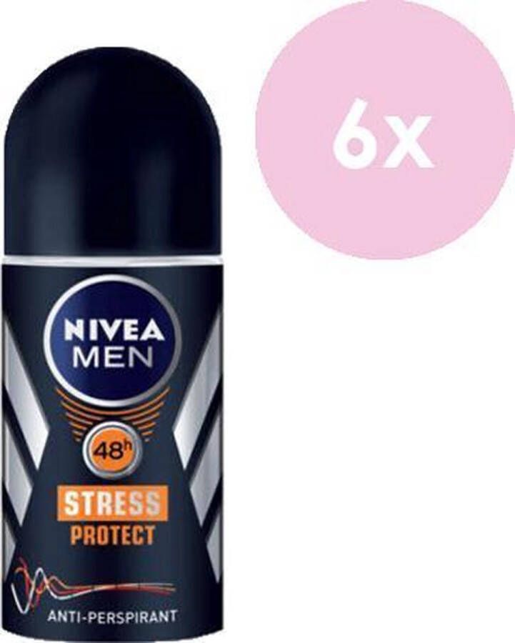 NIVEA Deodorant Roller Stress Protect Male 6 x 50ML Voordeelverpakking