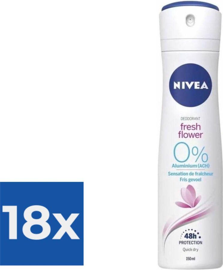 NIVEA Deodorant Spray Fresh Flowers 150 ml Voordeelverpakking 18 stuks