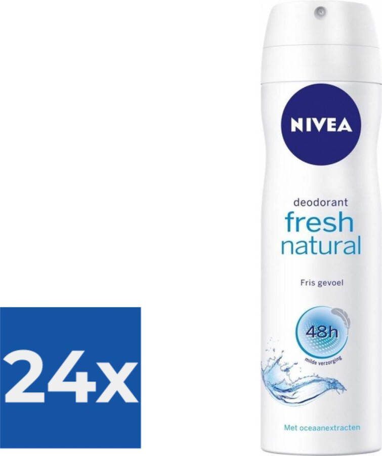NIVEA Deodorant Spray Fresh Natural 150 ml Voordeelverpakking 24 stuks