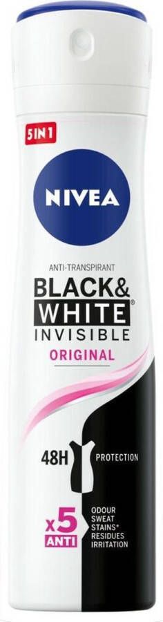 NIVEA Deodorant Spray Invisible For Black & White Clear 150 ml