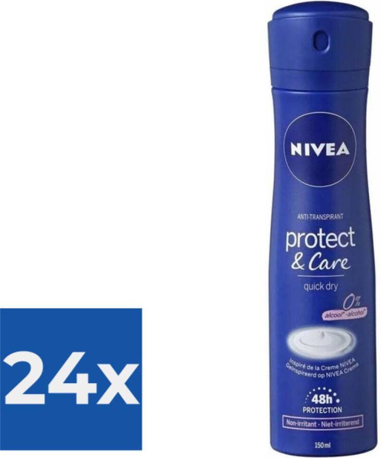 NIVEA Deodorant Spray Protect & Care 150 ml Voordeelverpakking 24 stuks