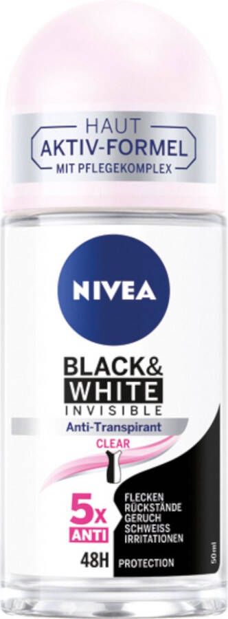 NIVEA Deoroller 50ml Black&White Invisible Clear