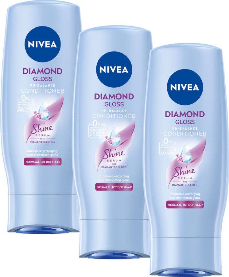 NIVEA Diamond Gloss Care Conditioner 3 x 200 ml Voordeelverpakking
