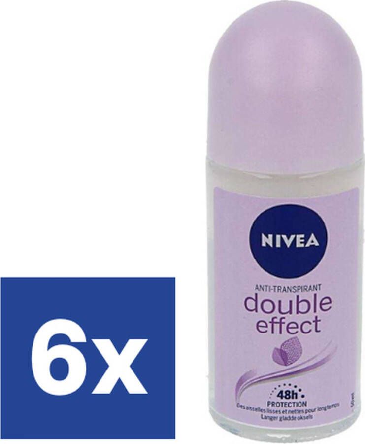 NIVEA Double Effect 6 x 50 ml Voordeelverpakking Deodorant Roller