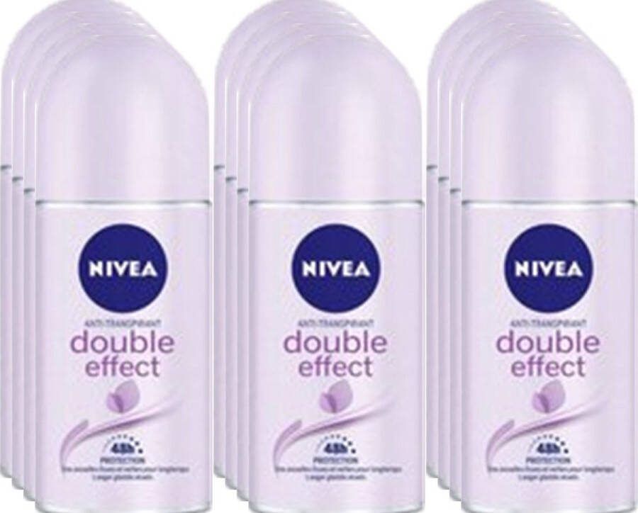 NIVEA Double Effect Deodorant Roller 12 x 50 ml Voordeelverpakking