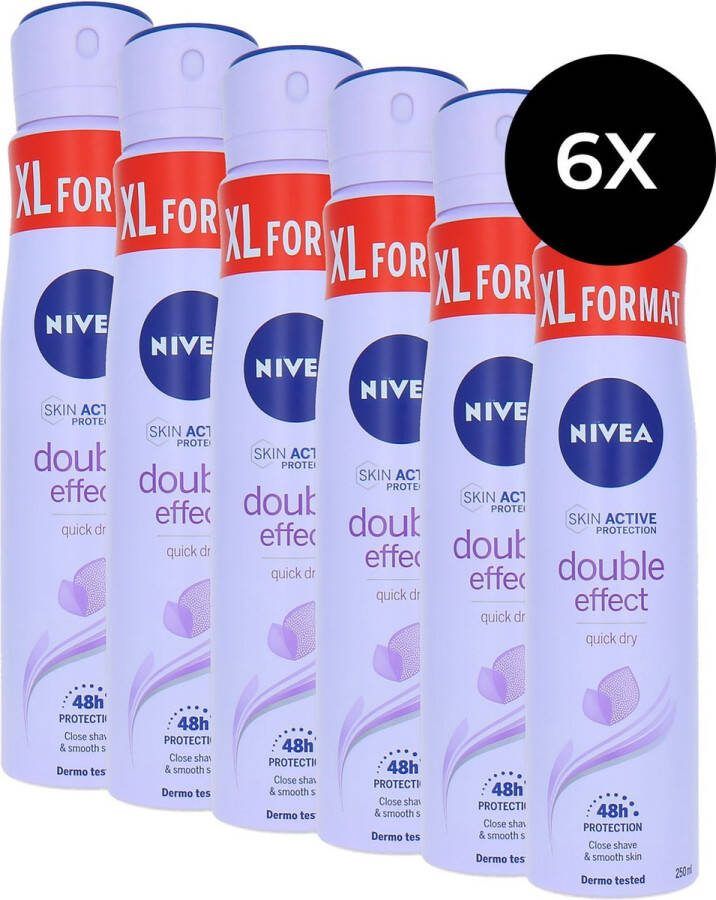 NIVEA Double Effect Deodorant Spray XL 6 x 250 ml