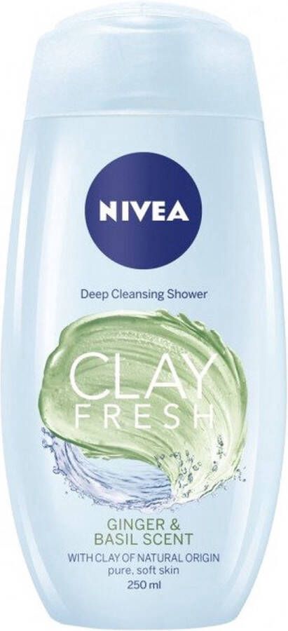 NIVEA Douchegel Clay Fresh Gember & Basilicum 250 ml
