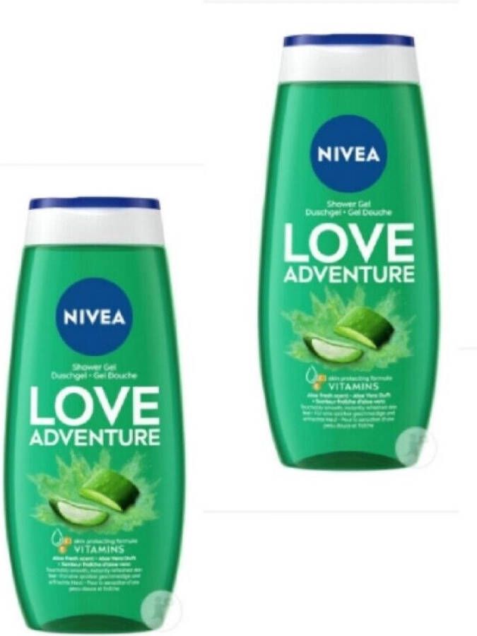 NIVEA Douchegel Love Adventure met Aloë Vera 2 x 250 ml