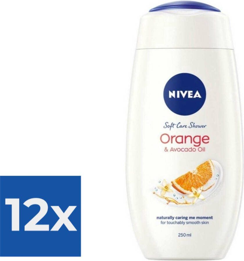 NIVEA Douchegel Orange & Avocado Oil 250 ml Voordeelverpakking 12 stuks