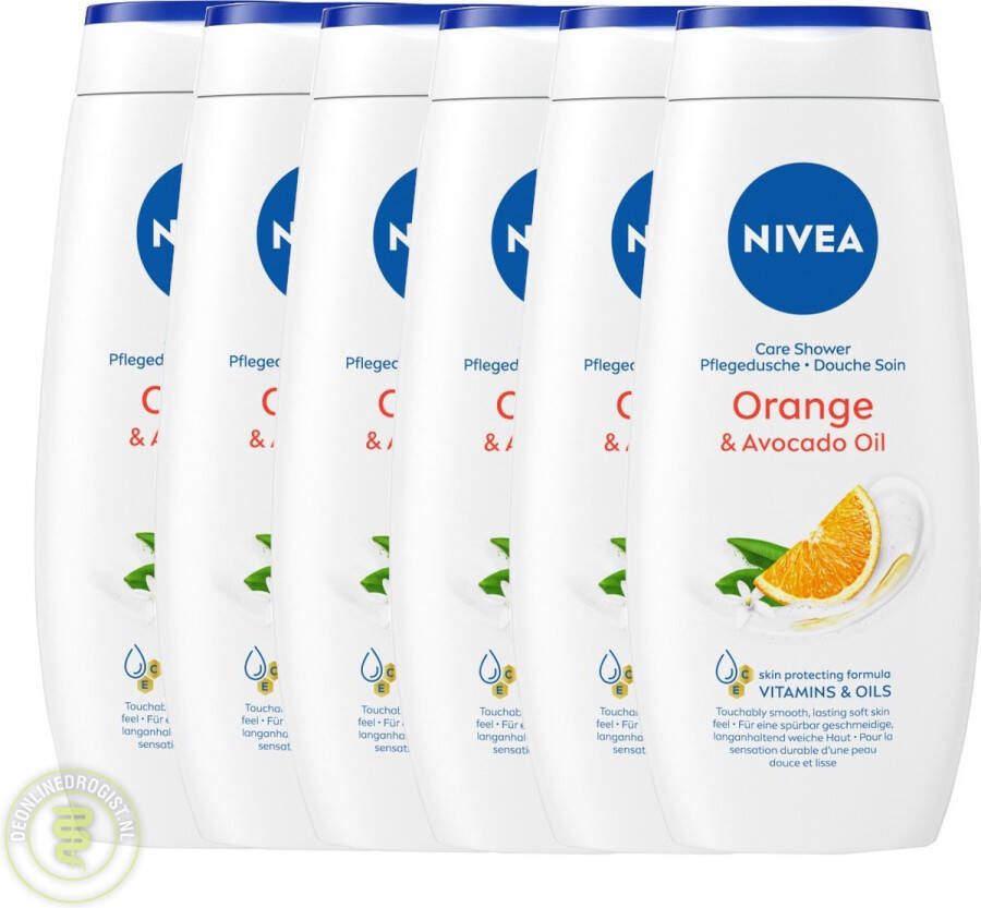 NIVEA Douchegel Orange & Avocado Oil [6 x 250 ml]