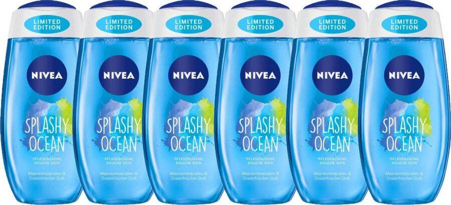 Wooners Nivea Douchegel Splashy Ocean 6 x 250 ML Voordeelverpakking