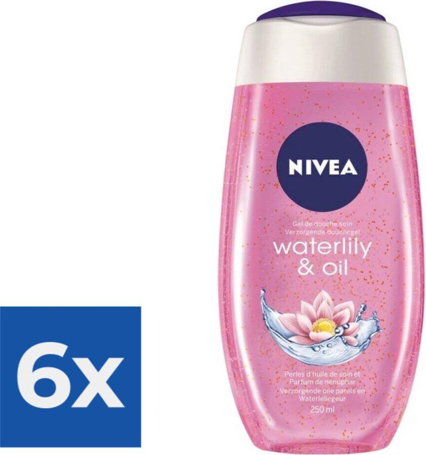 NIVEA Douchegel Waterlily & Oil 250 ml Voordeelverpakking 6 stuks