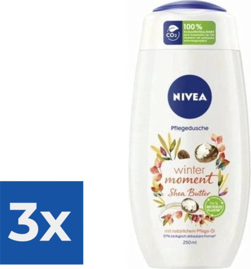NIVEA Douchegel Winter Moment Shea Butter 250ml Voordeelverpakking 3 stuks