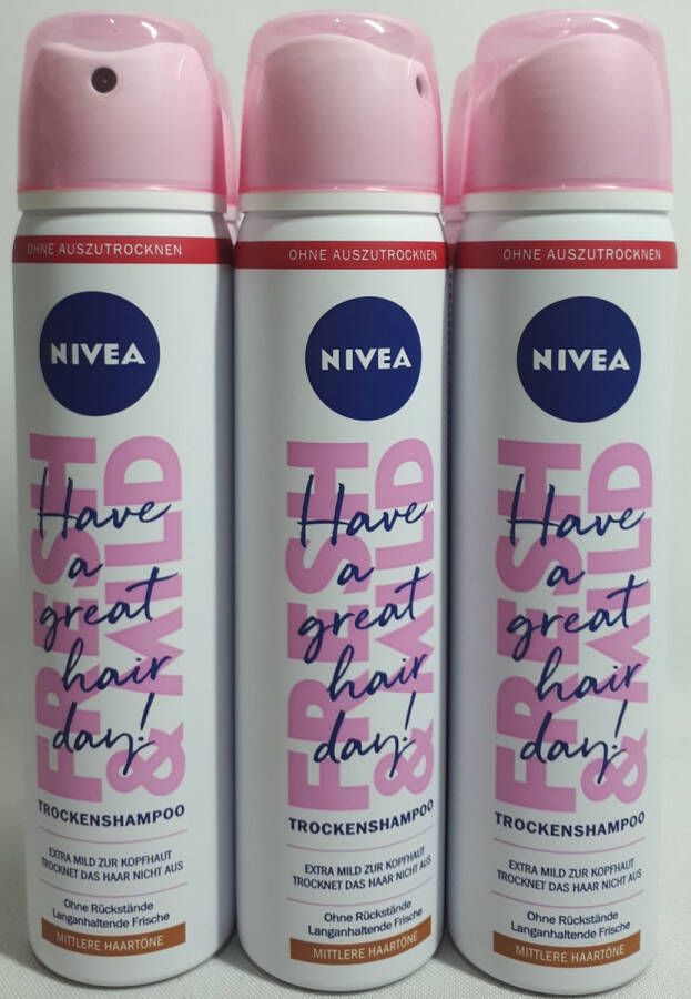 NIVEA Droogshampoo Fresh & Mild Blond tot Donkerblond Haar 100 ml Voordeel Set 6 x 100 ml