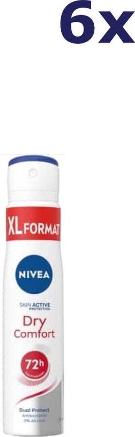 NIVEA Dry Comfort Deodorant Spray XL 6 x 250 ml