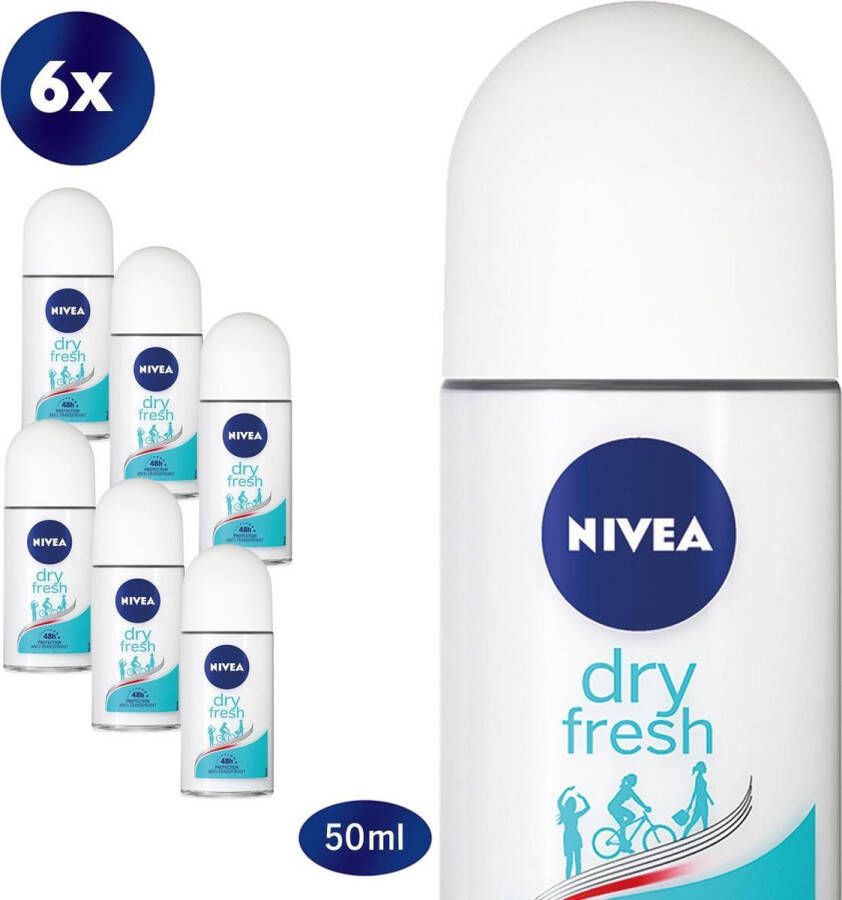 NIVEA Dry Fresh 6 x 50ml Voordeelverpakking Deodorant Roller