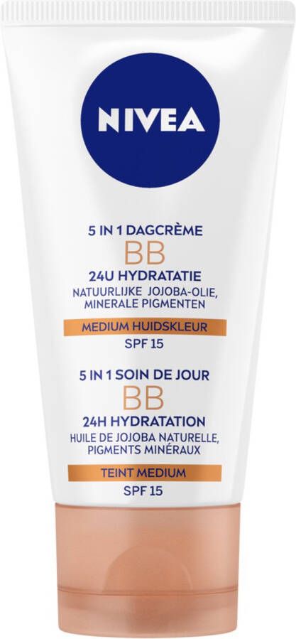 NIVEA Essentials 5in1 BB Dagcrème medium SPF 15 Met jojoba-olie en minerale pigmenten 50 ml