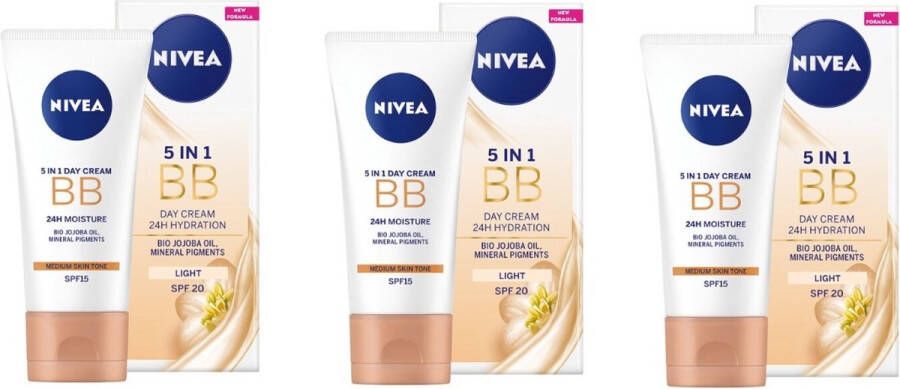 NIVEA Essentials BB Cream Medium SPF 15 3x50ml Voordeelverpakking