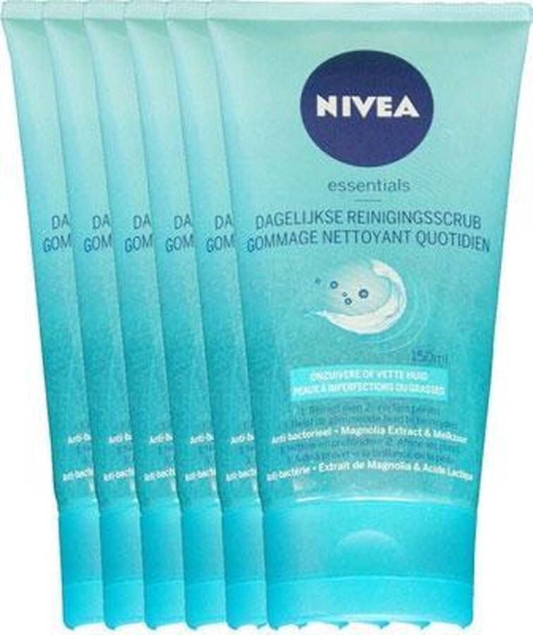 NIVEA Essentials Dagelijkse Reinigingsscrub Onzuivere of Vette Huid Voordeelverpakking