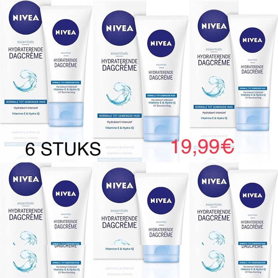 NIVEA Essentials Hydraterend SPF 15 50 ml Dagcrème (6 STUKS)