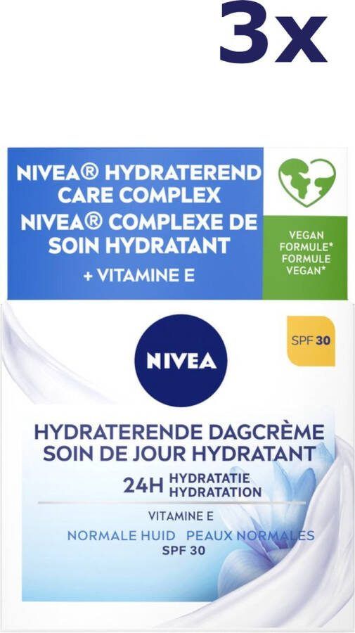 NIVEA Essentials Hydraterende Dagcrème 3x50ml Voordeelverpakking