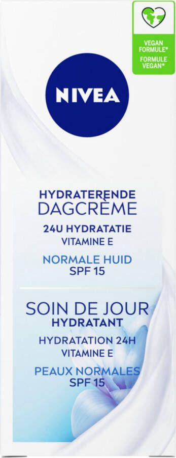 NIVEA Essentials Hydraterende Dagcrème Gezichtscreme Normale huid SPF 15 Met vitamine E magnoliaextract en lotusextract 50 ml