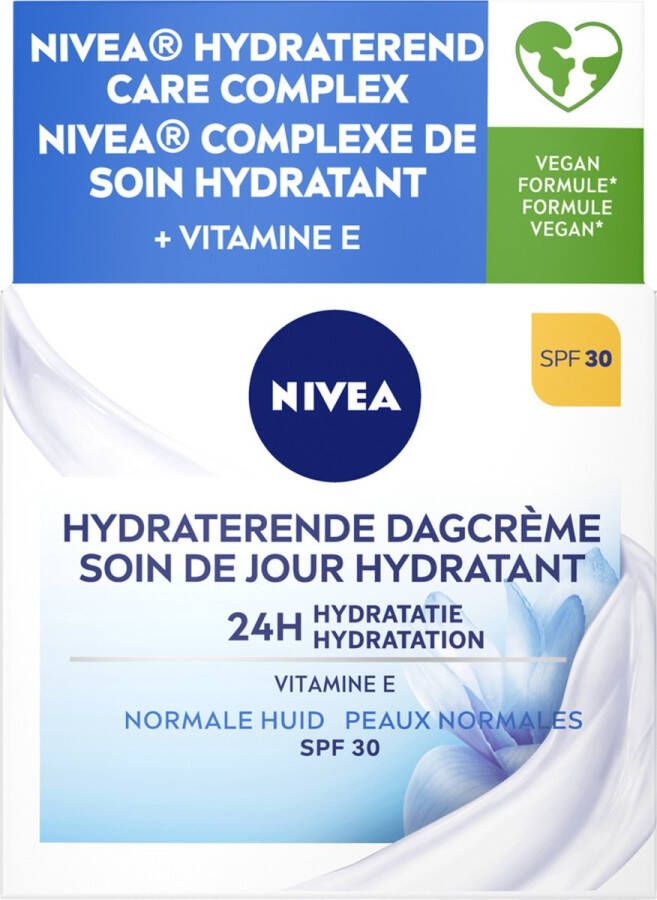 NIVEA Essentials Hydraterende Dagcrème Gezichtscreme Normale tot gemengde huid SPF 30 Met vitamine E en lotusextract 50 ml