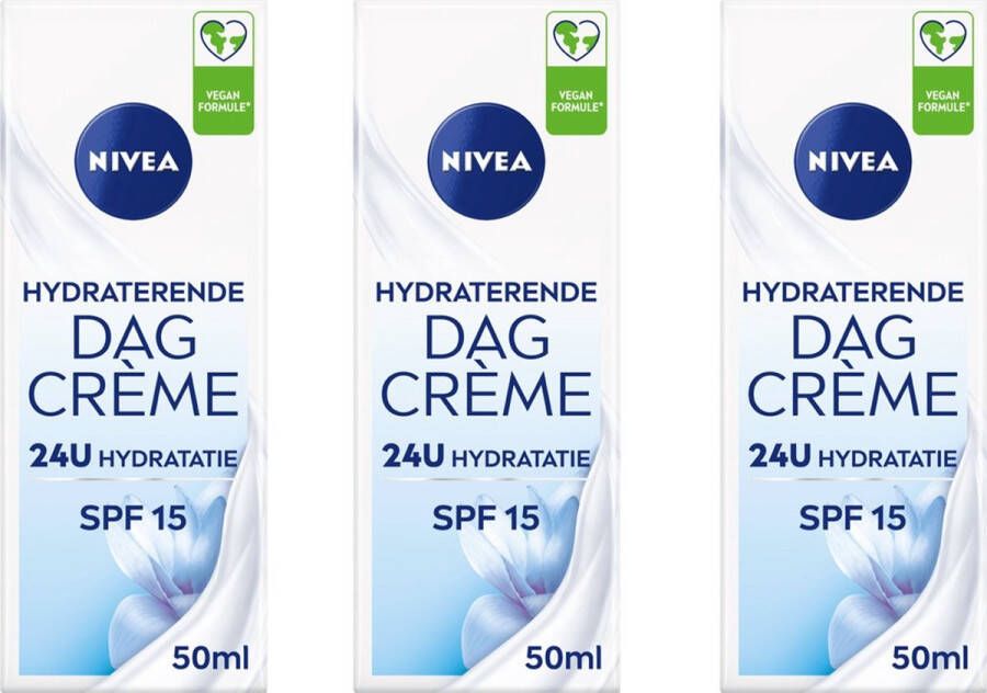 NIVEA Essentials Hydraterende Dagcrème SPF 15 3 x 50ml