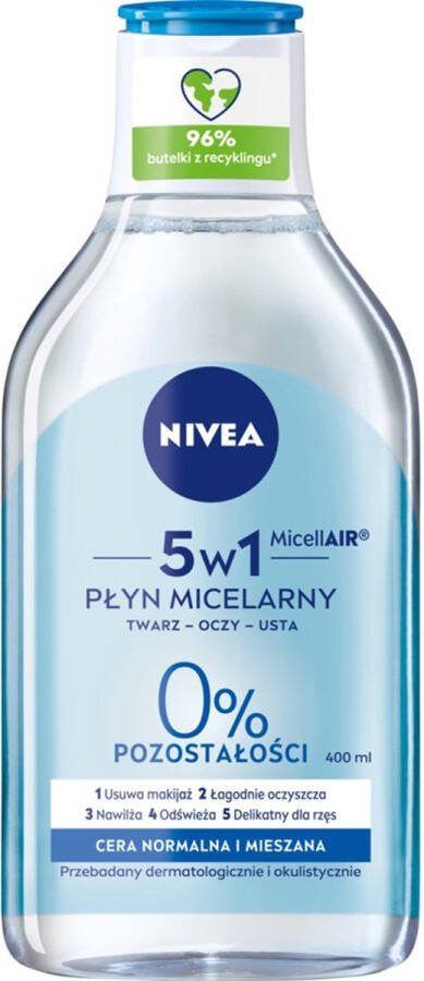 NIVEA Micellair Skin Breathe Piel?gnuj?cy P?yn Micelarny Do Cery Normalnej I Mieszanej 400ml (w)