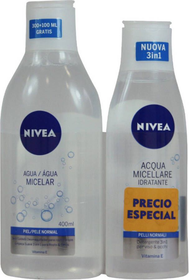 NIVEA Essentials Verfrissend & Verzorgend Micellair Water Normale huid 400 ml + 200 ml Duo Pack