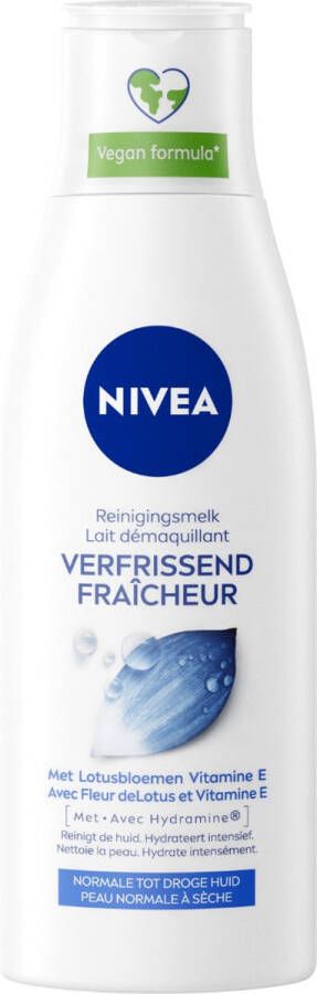 NIVEA Essentials Verfrissende Reinigingsmelk – Normale tot droge huid pH neutraal Vitamine E Hydramine – Lotus 200 ml