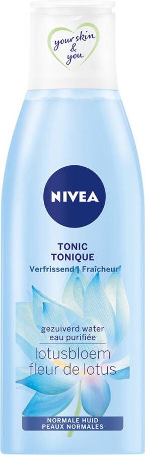 NIVEA Essentials Verfrissende Tonic Reinigingstonic Normale tot gemengde huid Lotusextract Vitamine E 200 ml