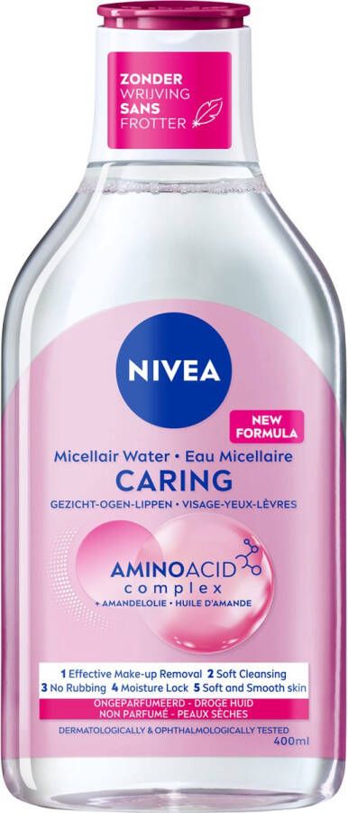 NIVEA Essentials Verzachtend & Verzorgend Micellair Water Micellair water Droge huid Amandelolie Aminozuren 400 ml