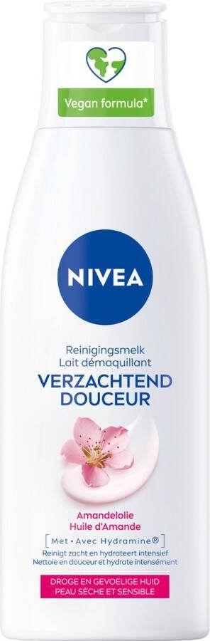 NIVEA Essentials Verzachtende Reinigingsmelk Droge en gevoelige huid Amandelolie Hydramine Gezicht Wassen 200 ml