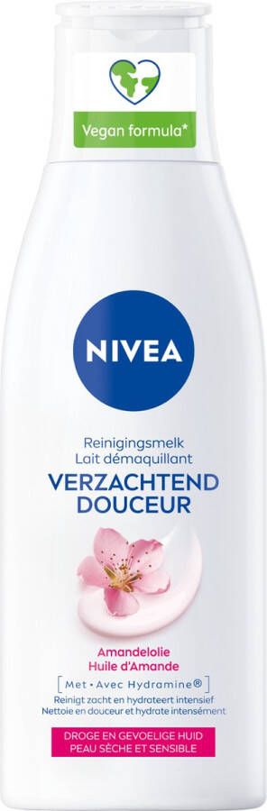 NIVEA Essentials Verzachtende Reinigingsmelk Droge en gevoelige huid Amandelolie Hydramine 200 ml