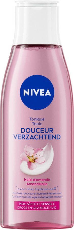 NIVEA Essentials Verzachtende Tonic Reinigingstonic Gezichtsreiniging Droge en gevoelige huid Amandelolie en Hydramine Gezicht Wassen 200 ml