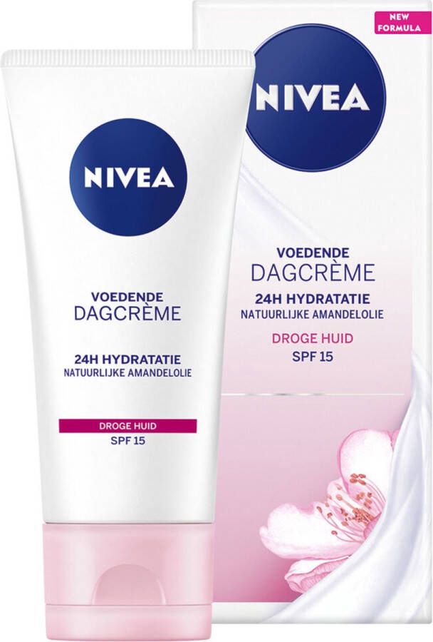 NIVEA Essentials Voedende Dagcrème Droge huid SPF 15 Met natuurlijke amandelolie 50 ml