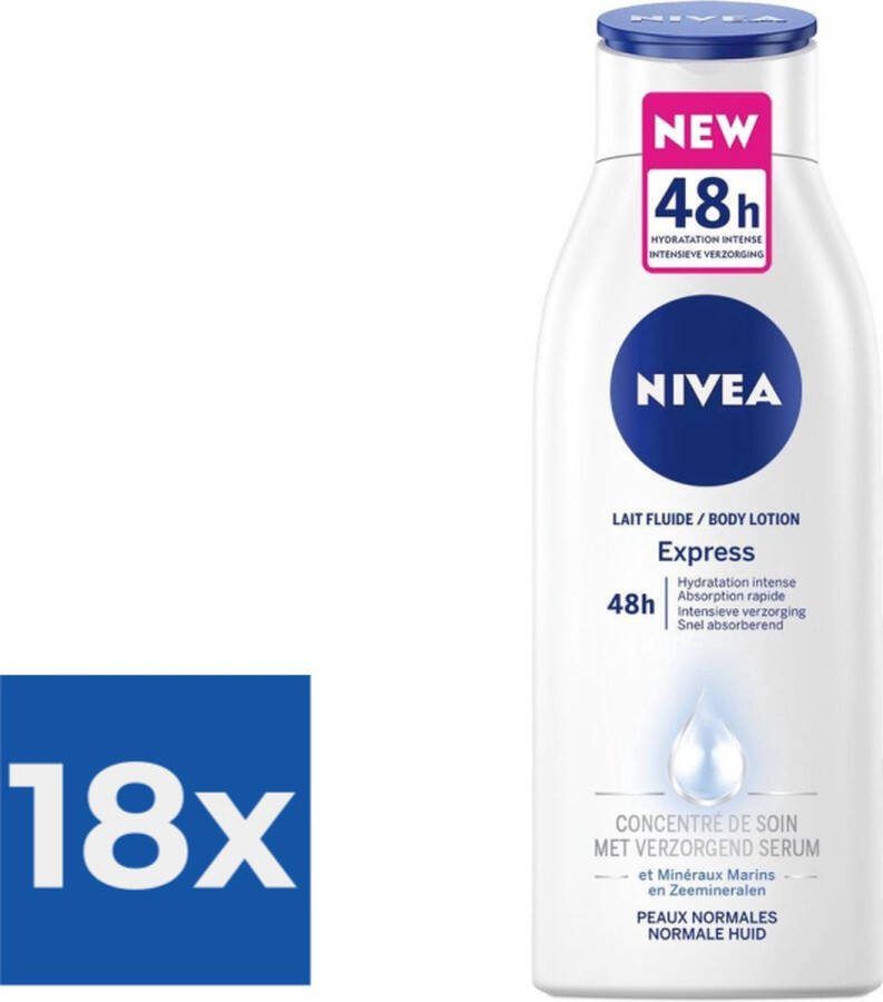 NIVEA Express 400 ml Body Lotion Voordeelverpakking 18 stuks