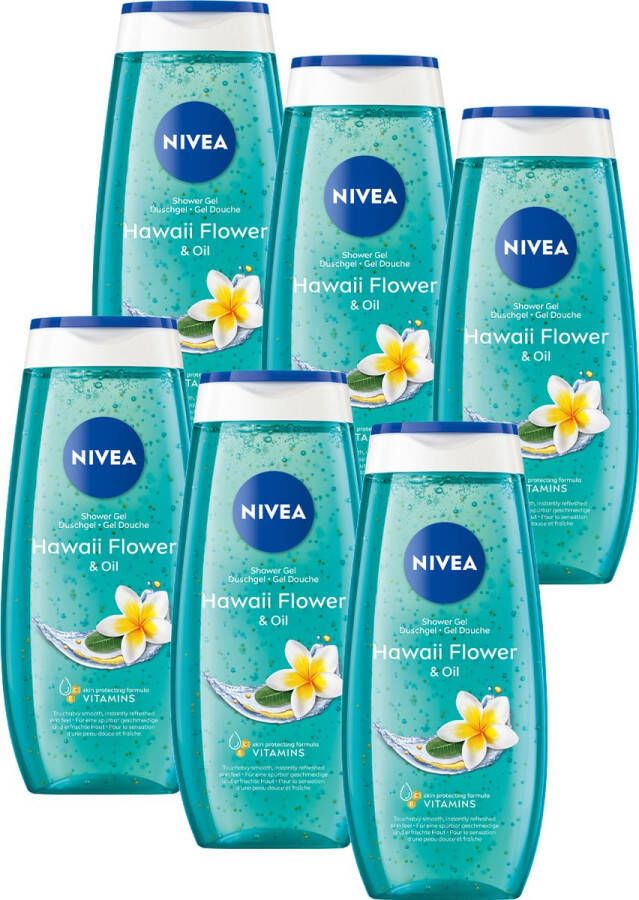 NIVEA Frangipani & Oil Douchegel – Met Vitamine C & E – Hydrateert de huid Voordeelverpakking 6 x 250 ml