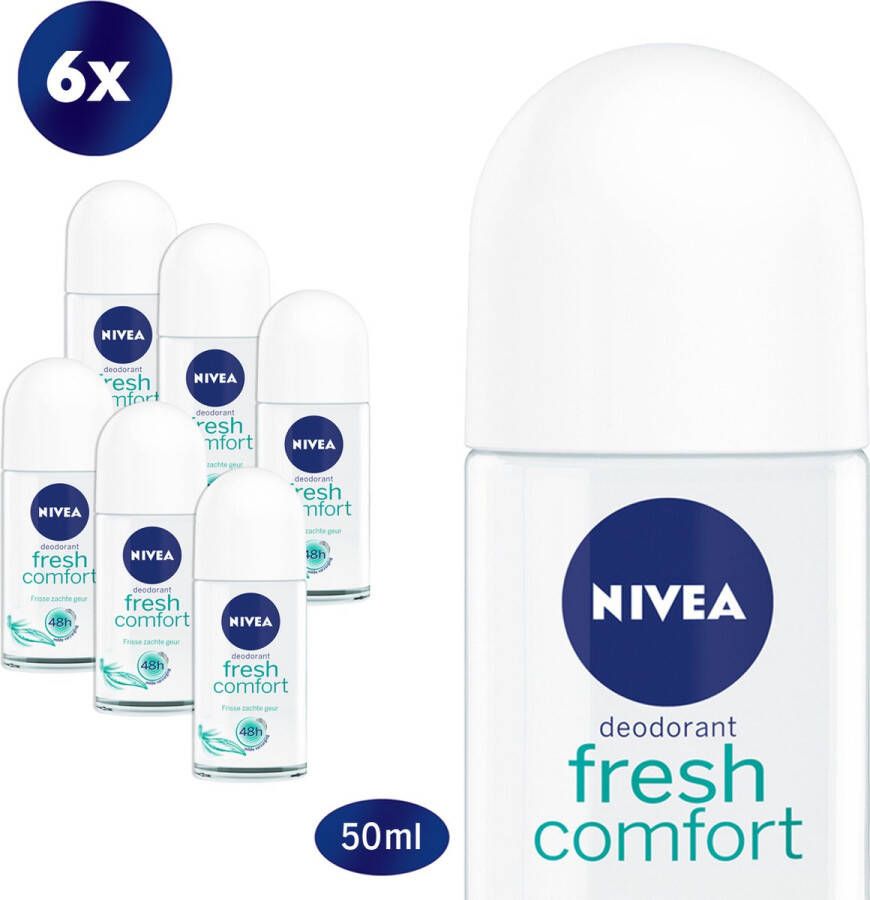 NIVEA Fresh Comfort 6 x 50 ml Voordeelverpakking Deodorant Roller