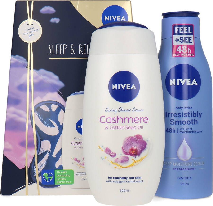NIVEA Geschenk – Sleep & Relax (douchegel 250 ml bodylotion 250 ml oogmasker)