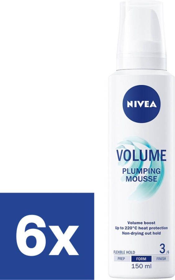NIVEA Hair Styling Mousse Volume Plumping 6 x 150 ml