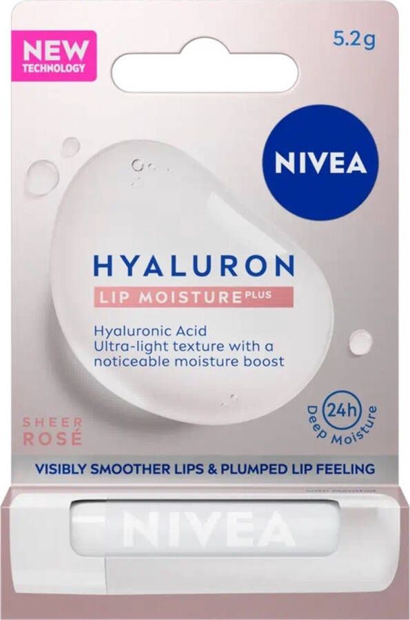 NIVEA Hyaluron Lip Moisture Plus hydraterende lippenbalsem Rose 5 2g