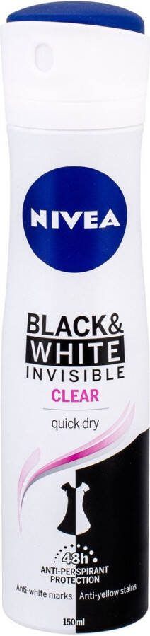 NIVEA Invisible For Black & White Clear Antiperspirant 150ml